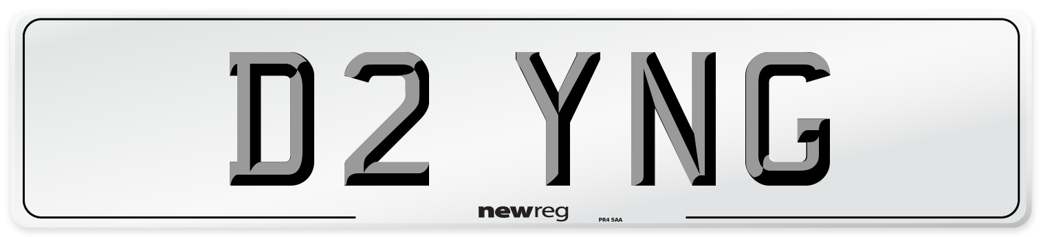 D2 YNG Number Plate from New Reg